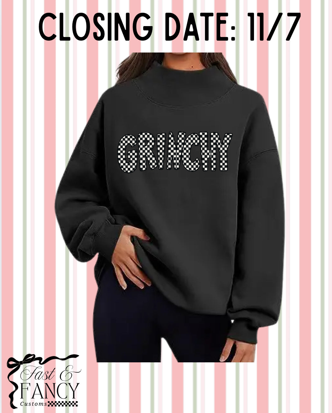 Black Grinchy Mockneck