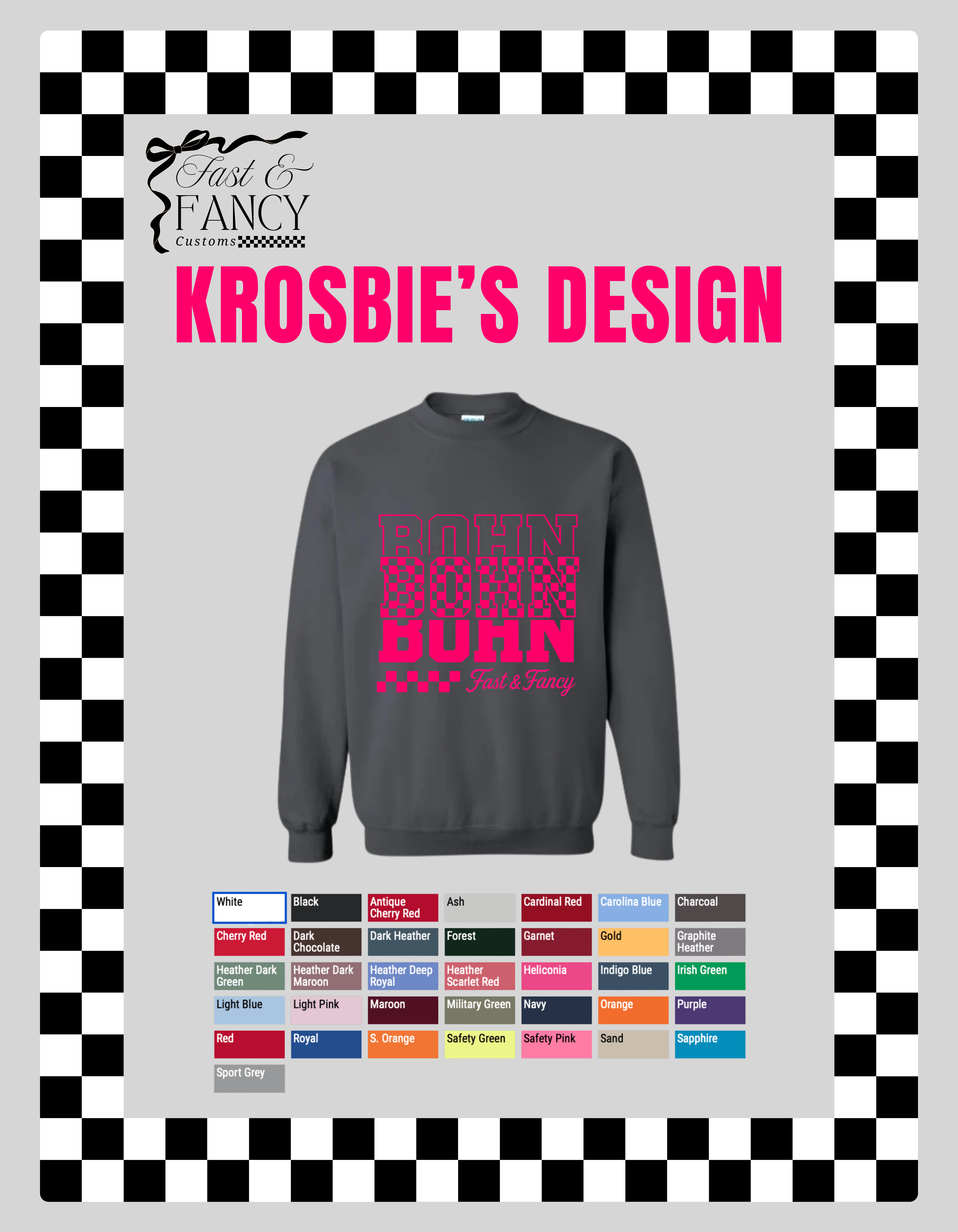 Krosbie’s Design Crewneck (Choose your Color)