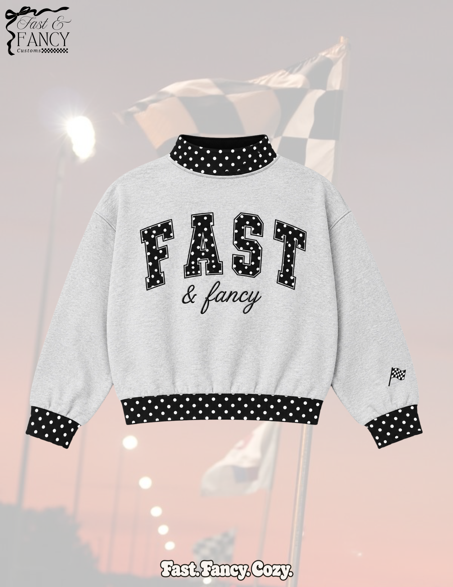 Polka Dot Fast and Fancy Mockneck
