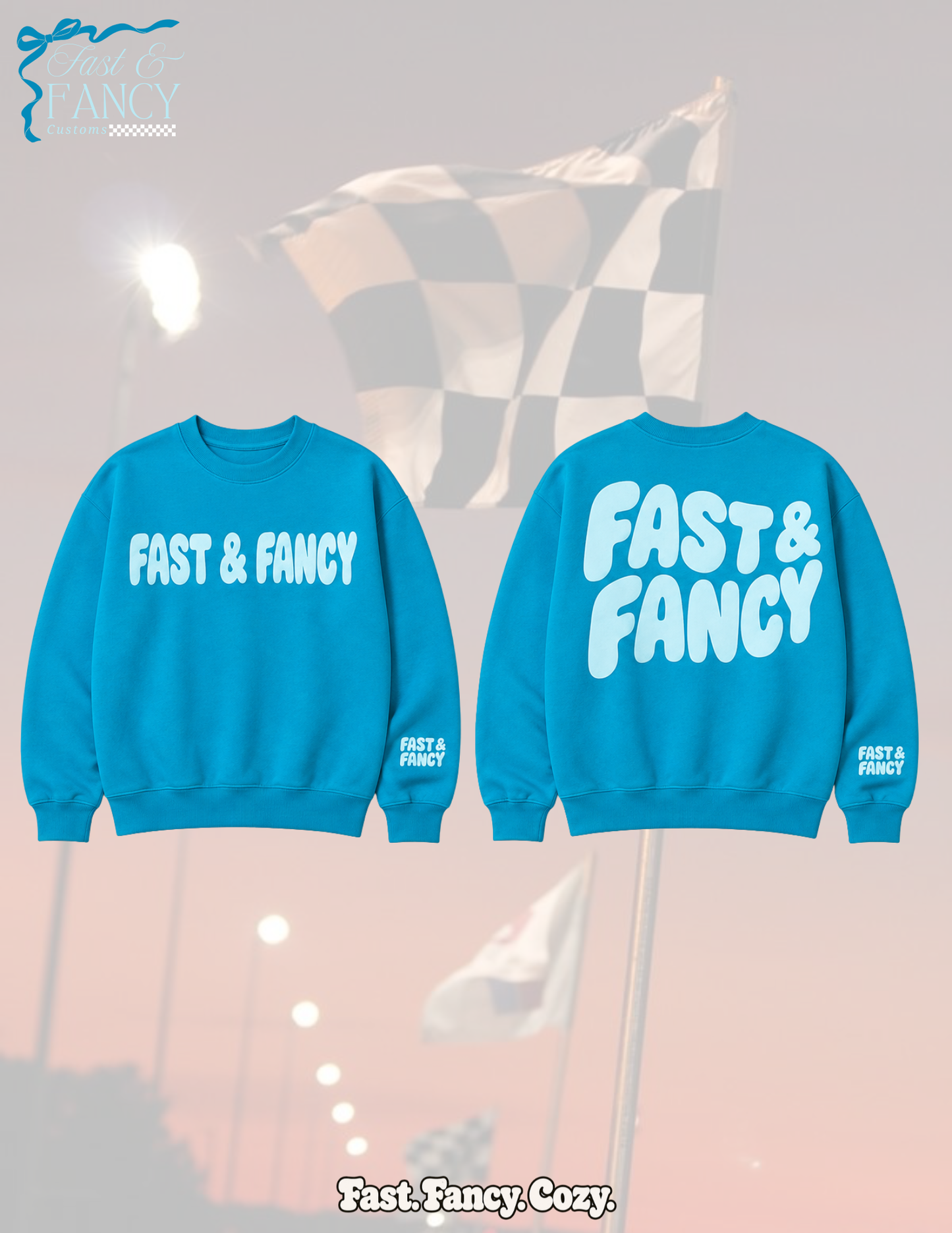 Aqua Printed Crewneck
