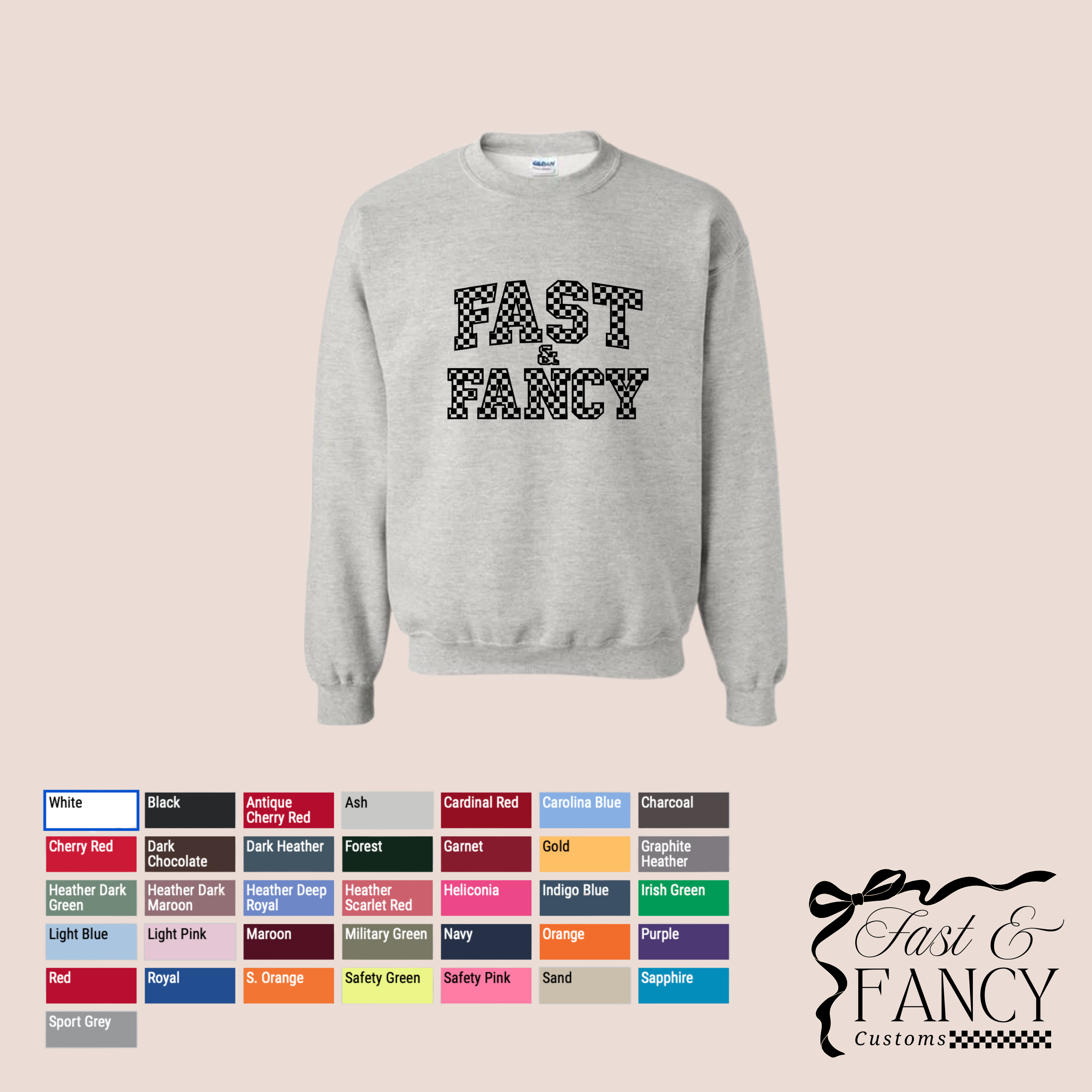 Fast & Fancy Glitter Puff Crewneck (Choose your Color)