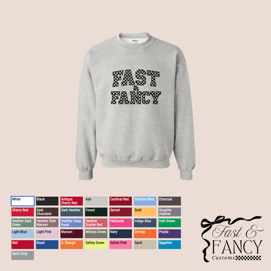 Fast & Fancy Glitter Puff Crewneck (Choose your Color)