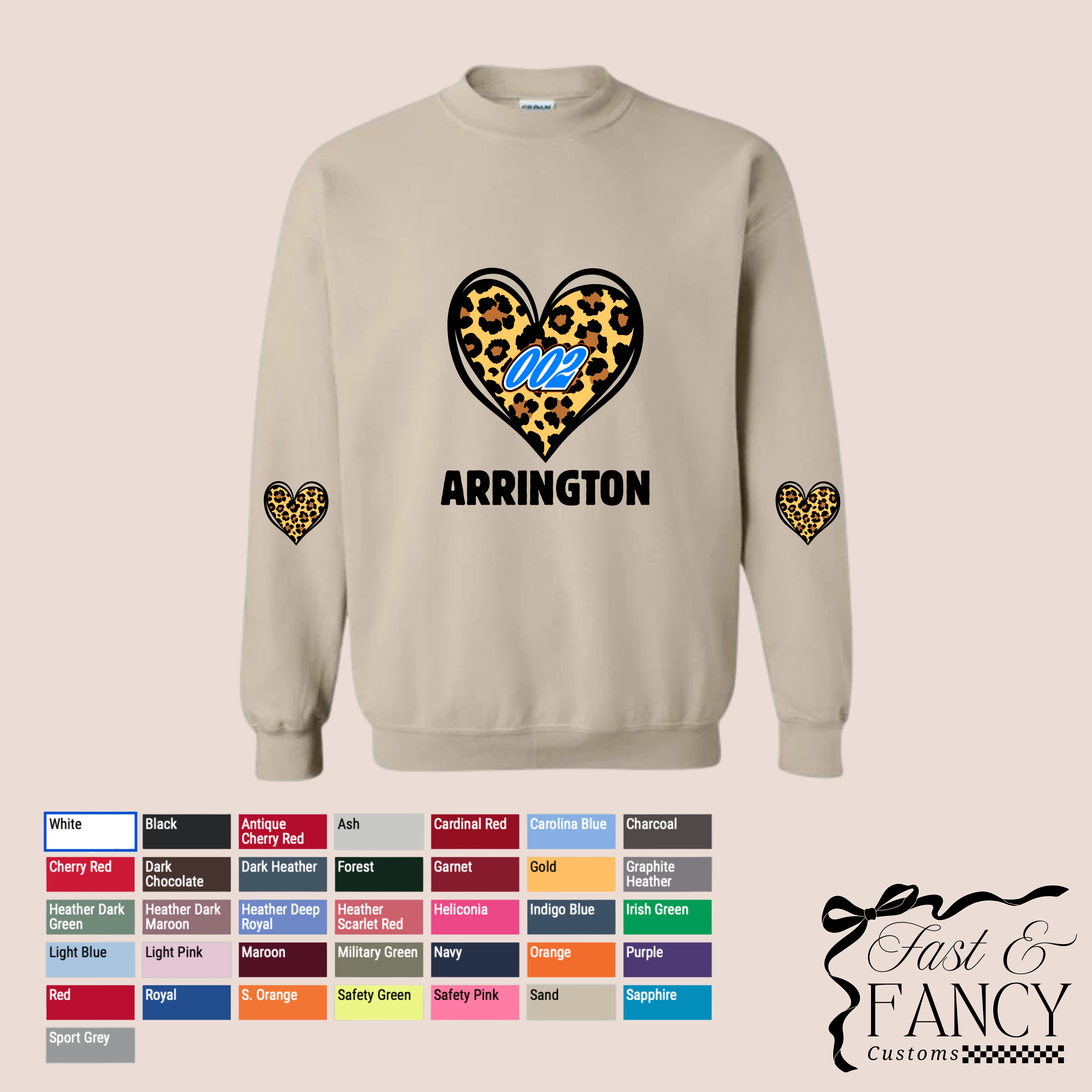 Cheetah Heart (Choose Your Color Crewneck)