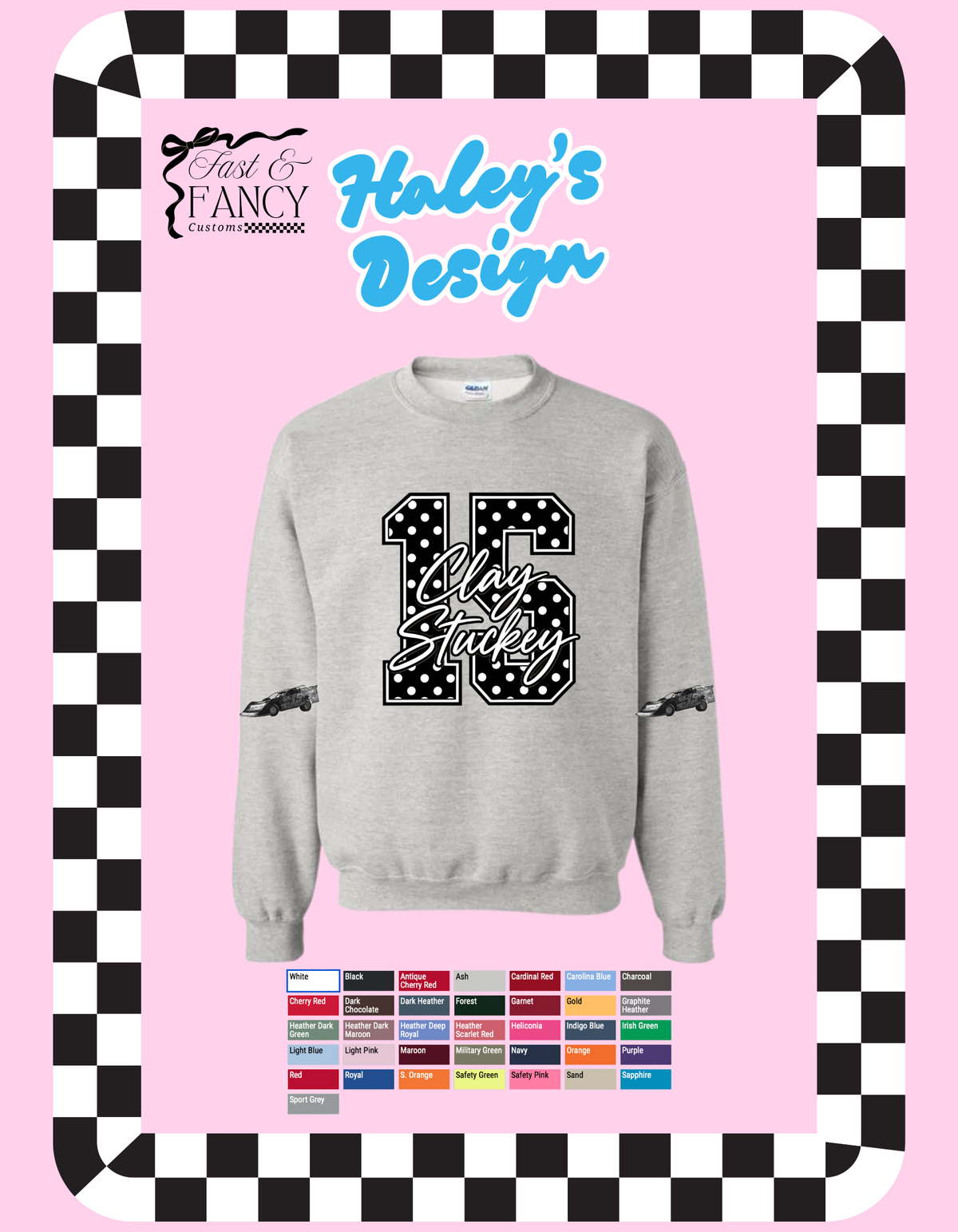 Haley’s Design (choose your color crewneck) MUST put color in design notes