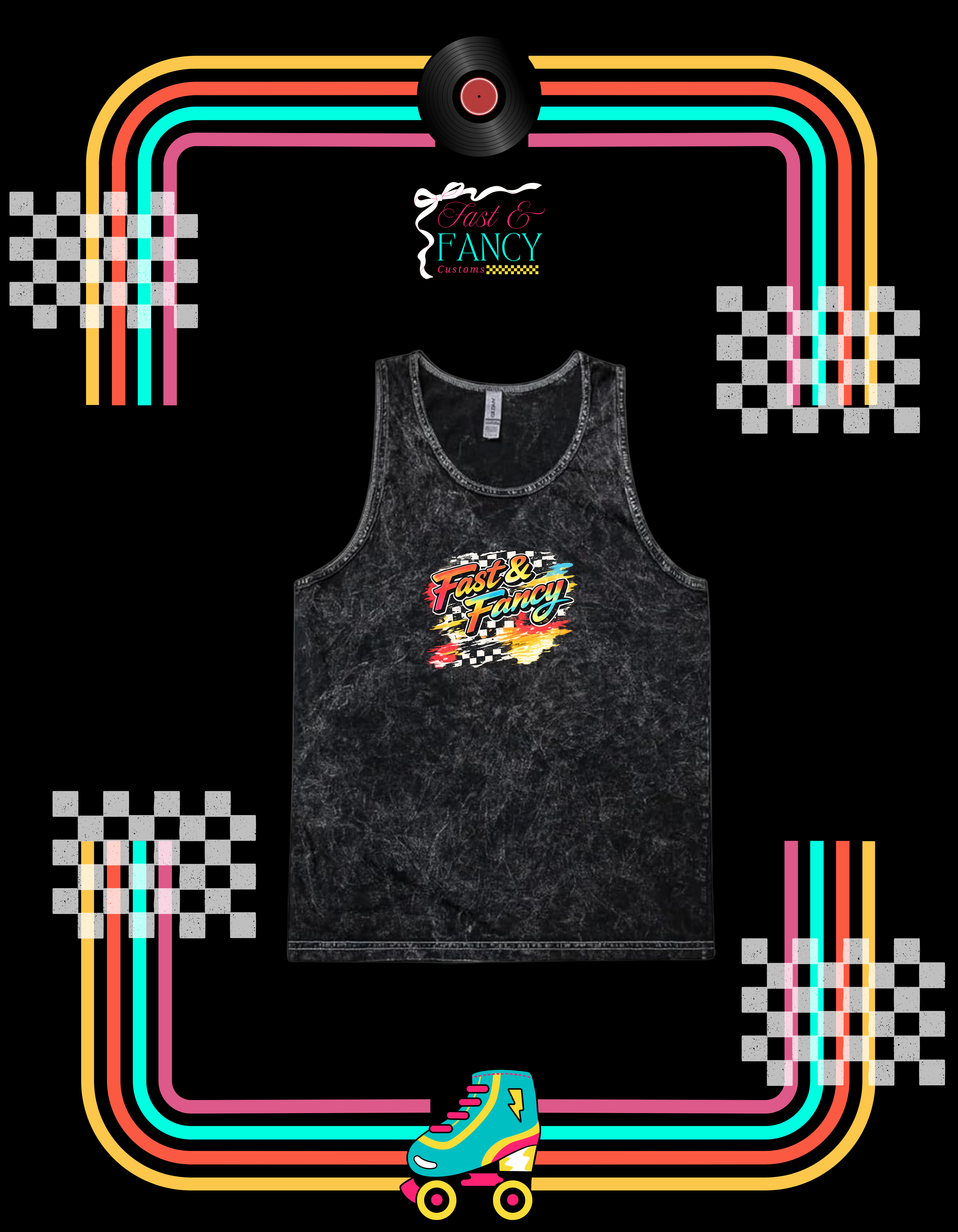 Acid Wash Fast & Fancy Tank Top