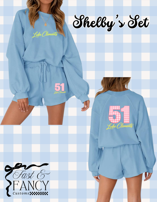 Shelby’s Light Blue Long Sleeve & Shorts Set