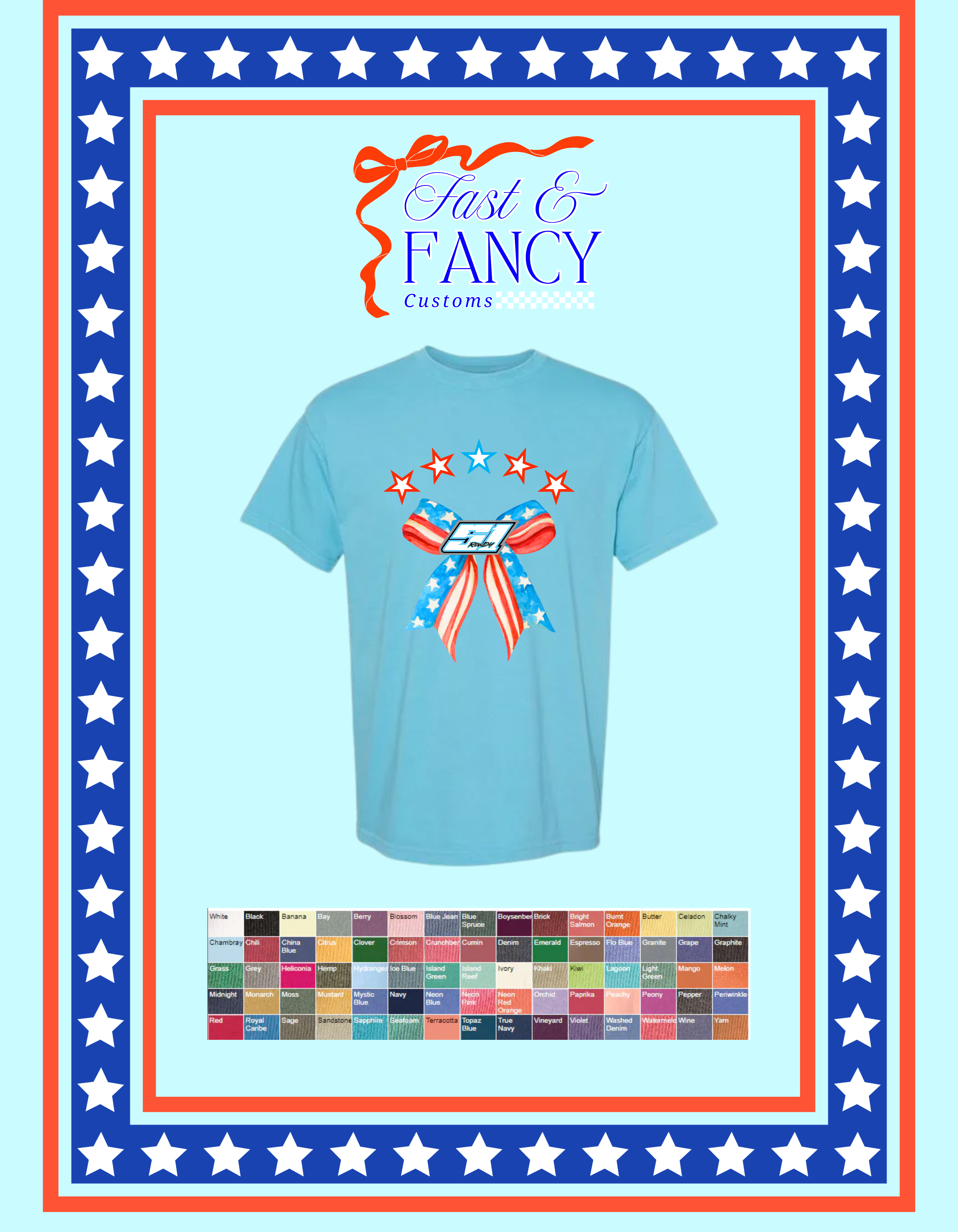 Comfort Color USA Customized Tee (Choose Your Color Tee)