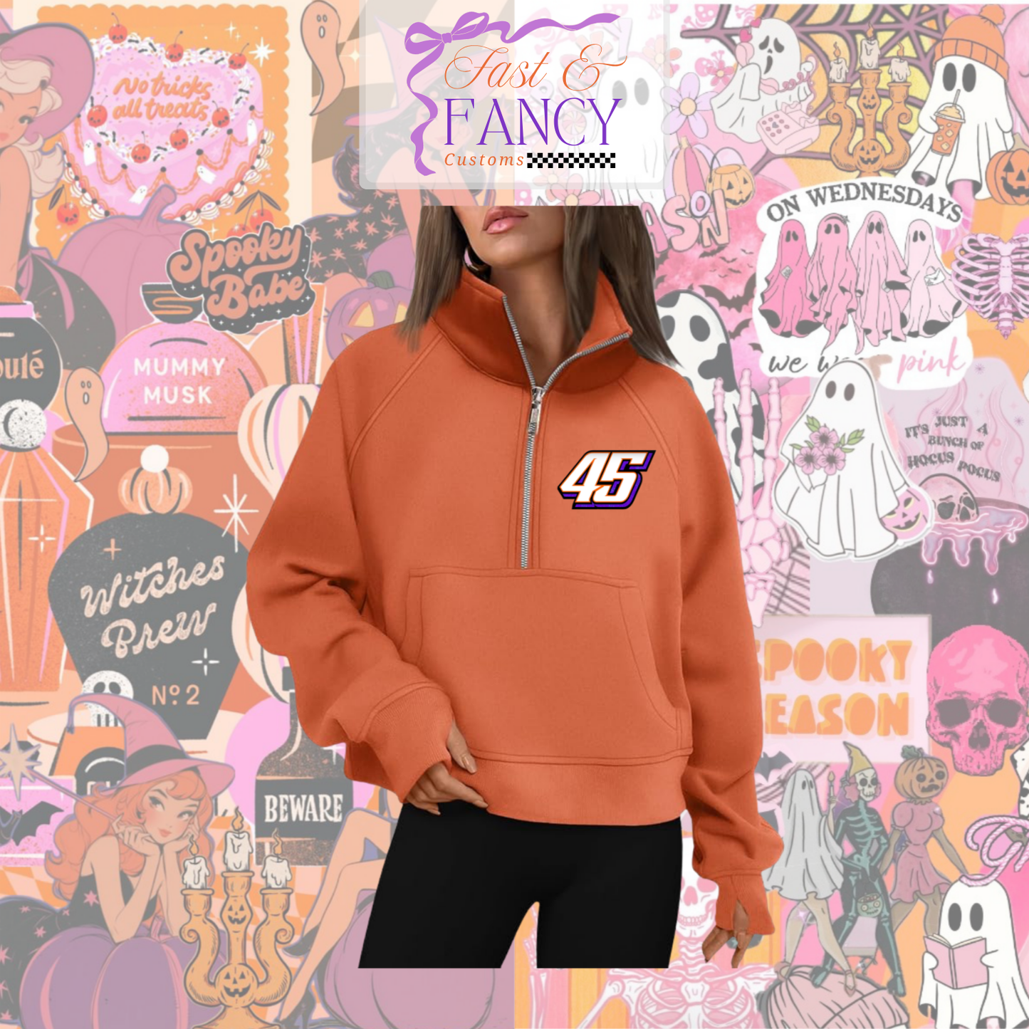 Orange Quarter Zip