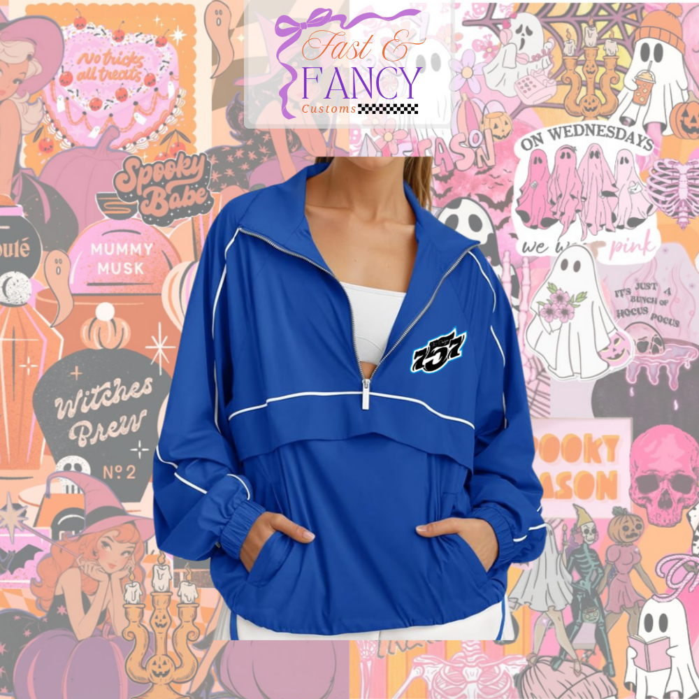 Blue Quarter Zip Windbreaker