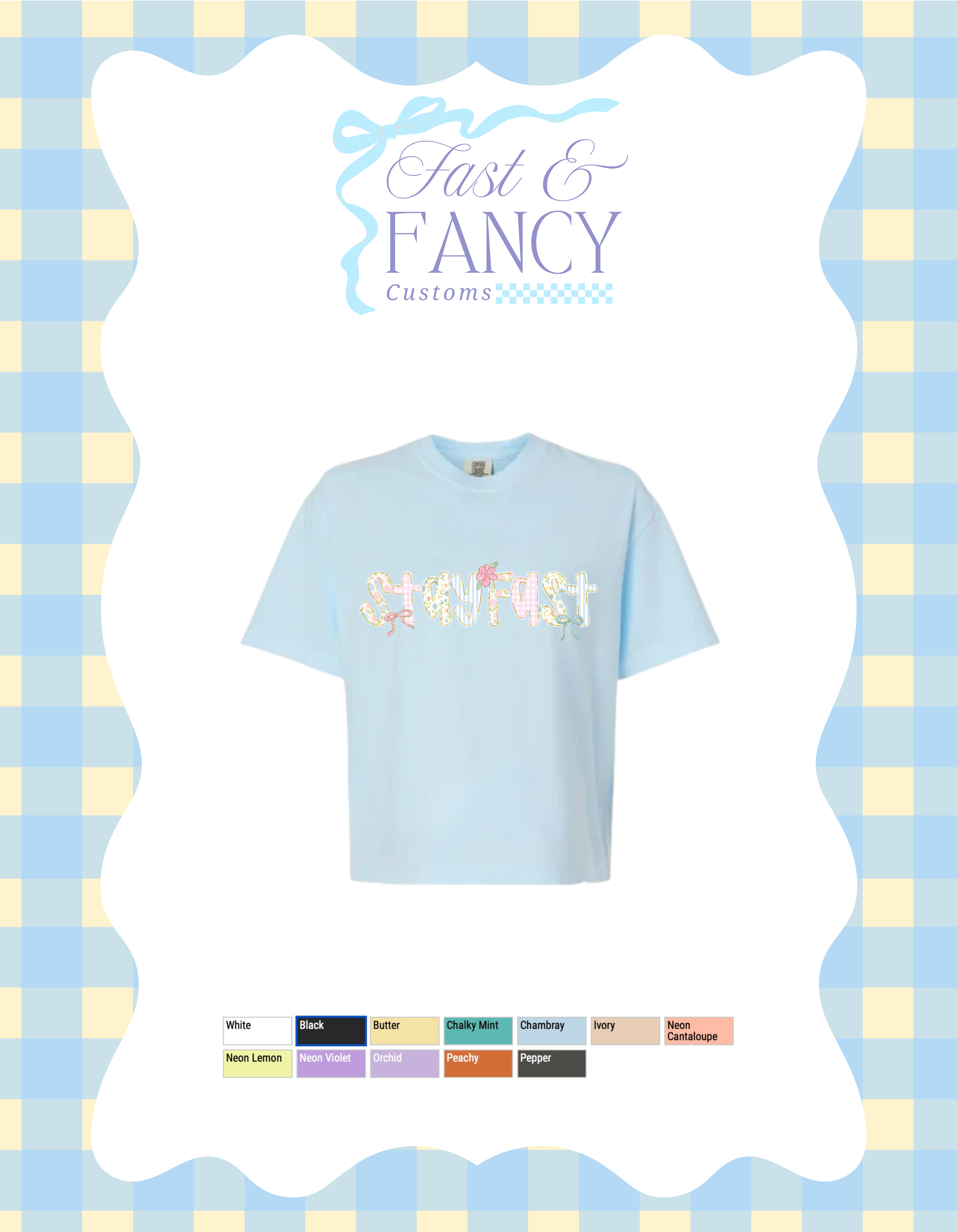 Comfort Color Stay Fast Cropped Boxy Tee (Choose Your Color Tee)