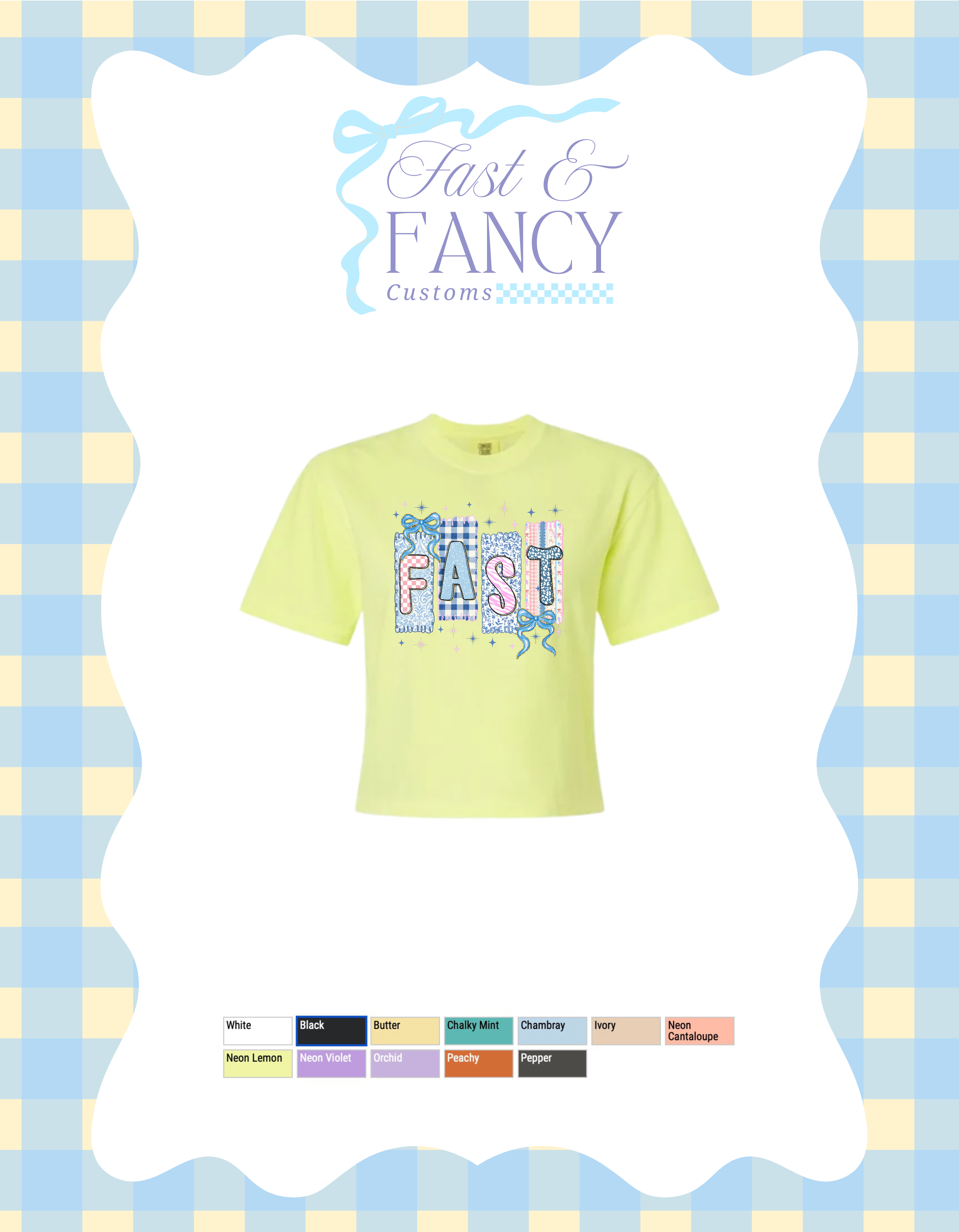 Comfort Color Fast Cropped Boxy Tee (Choose Your Color Tee)