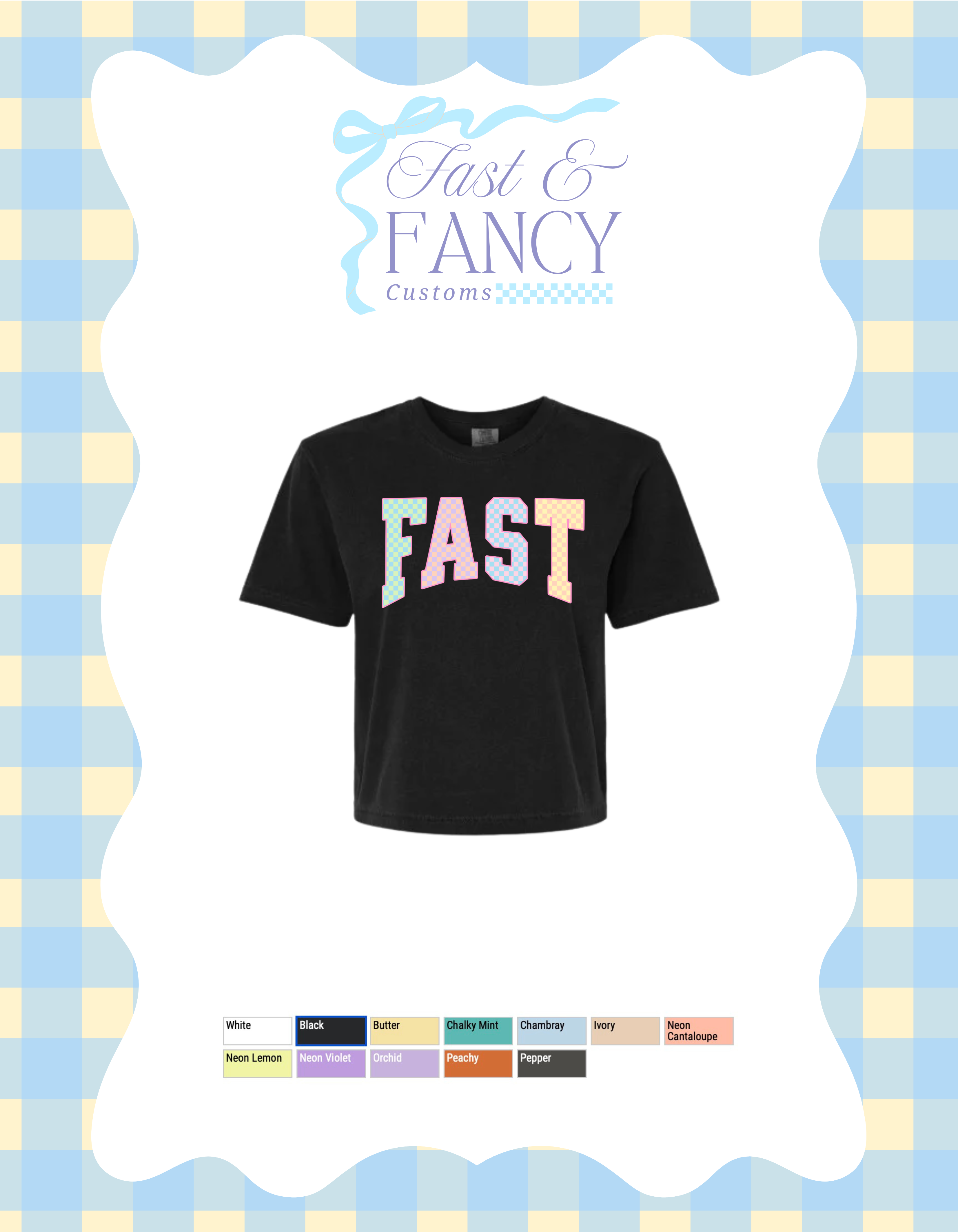Comfort Color Fast Cropped Boxy Tee (Choose Your Color Tee)