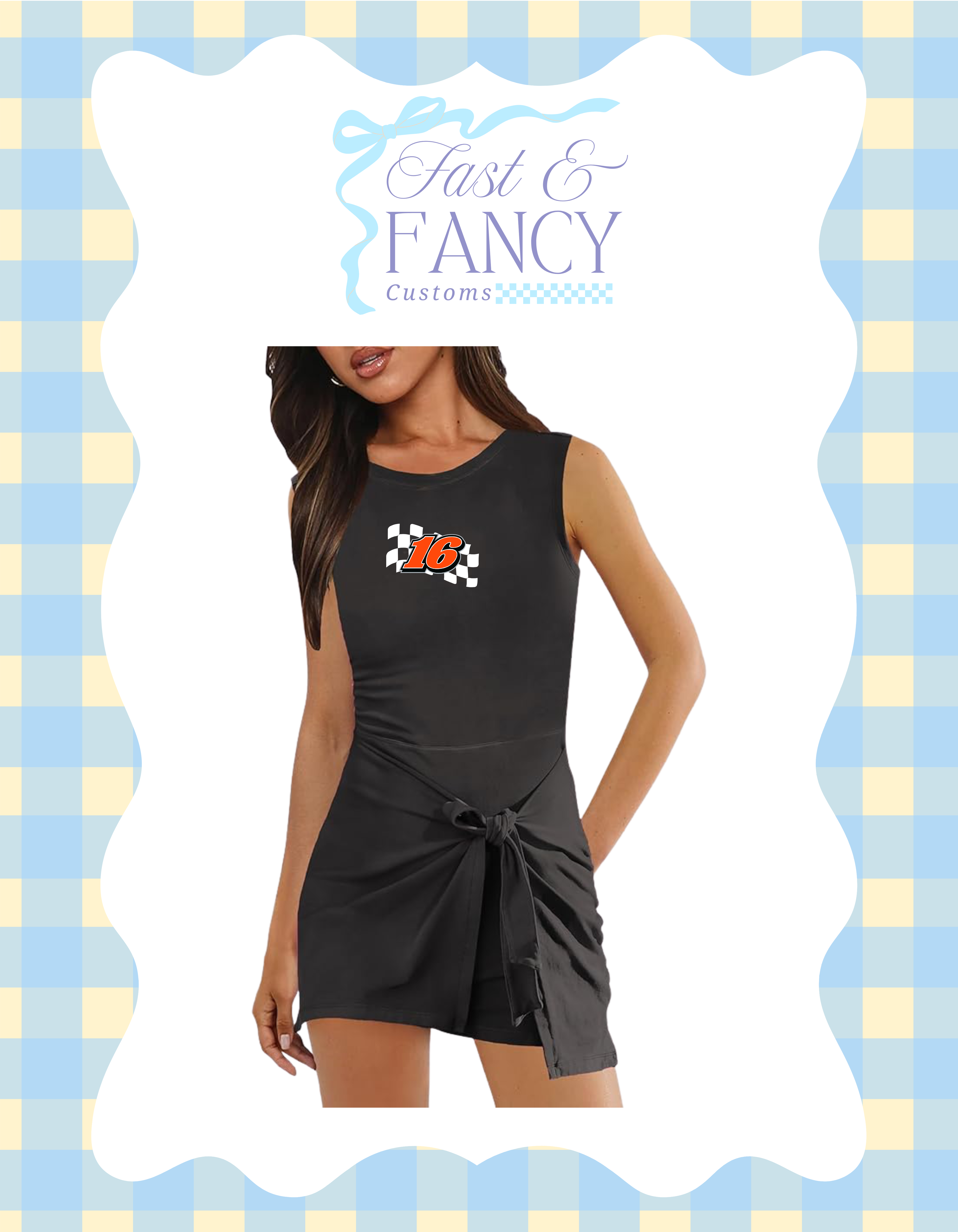Active Dress (romper underneath with tie in front)