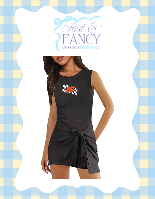 Active Dress (romper underneath with tie in front)