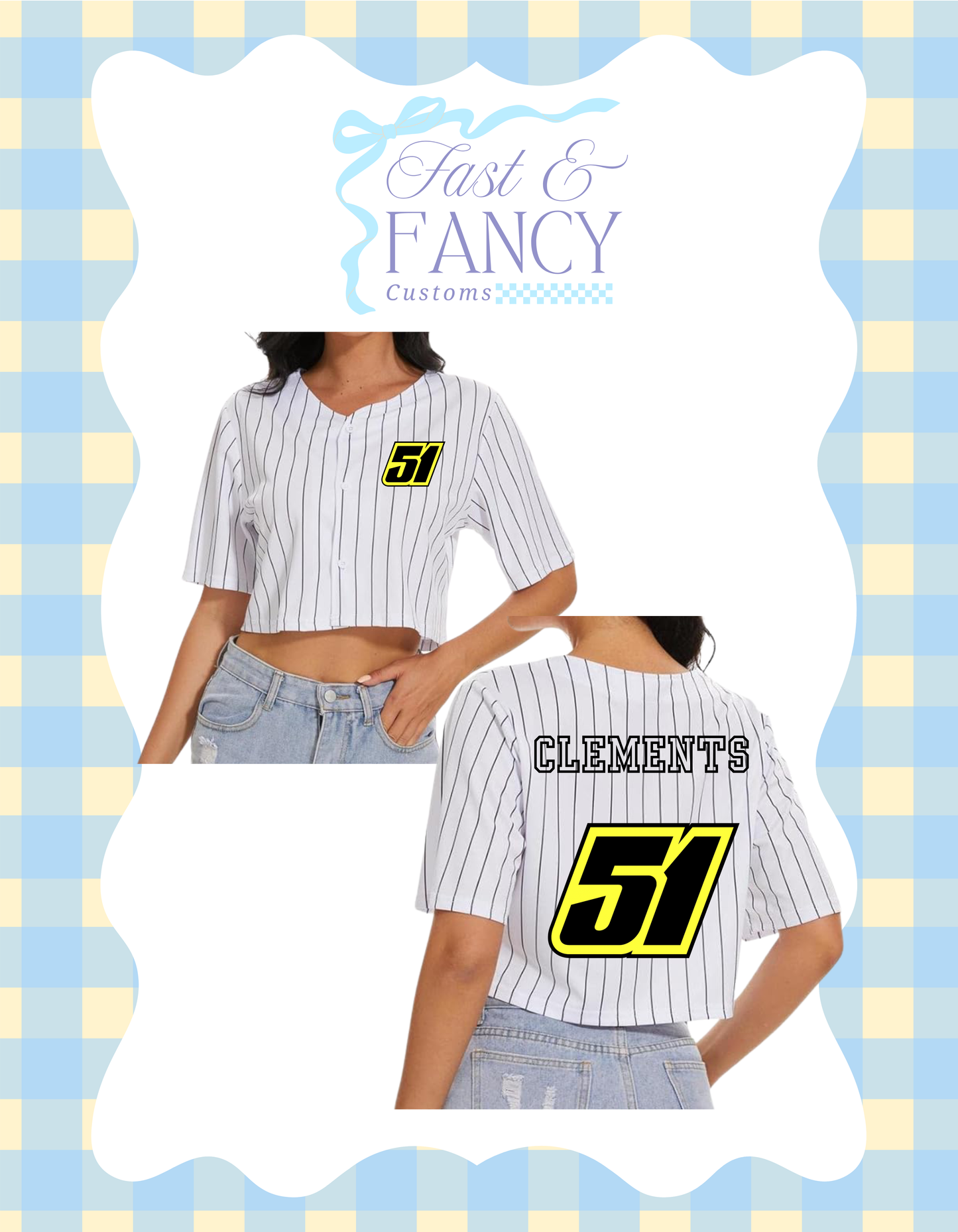 Pin striped custom cropped jersey