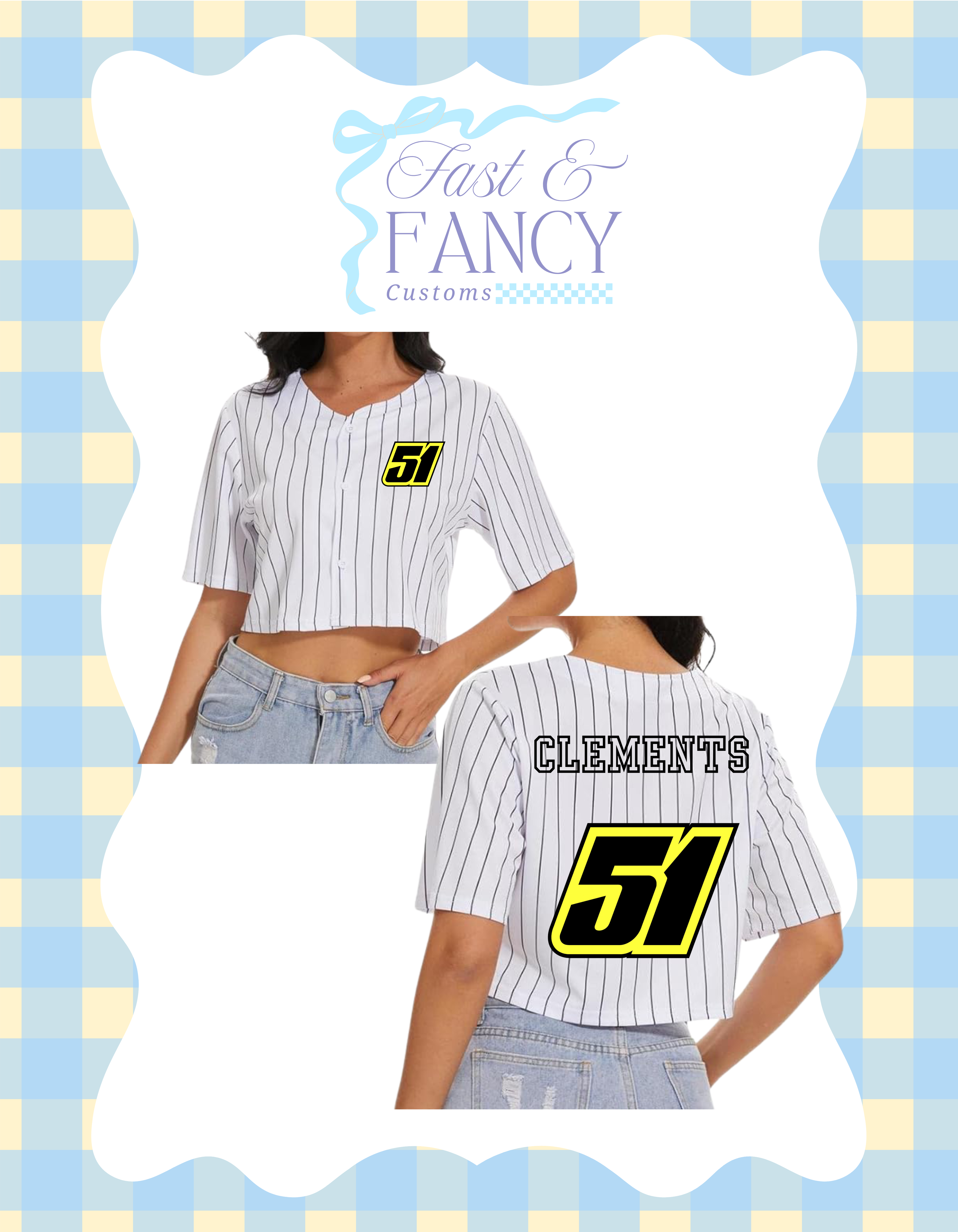 Pin striped custom cropped jersey