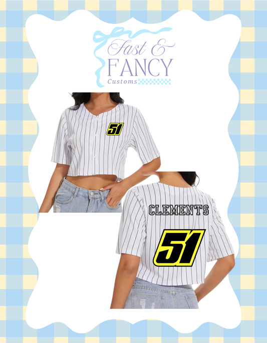 Pin striped custom cropped jersey