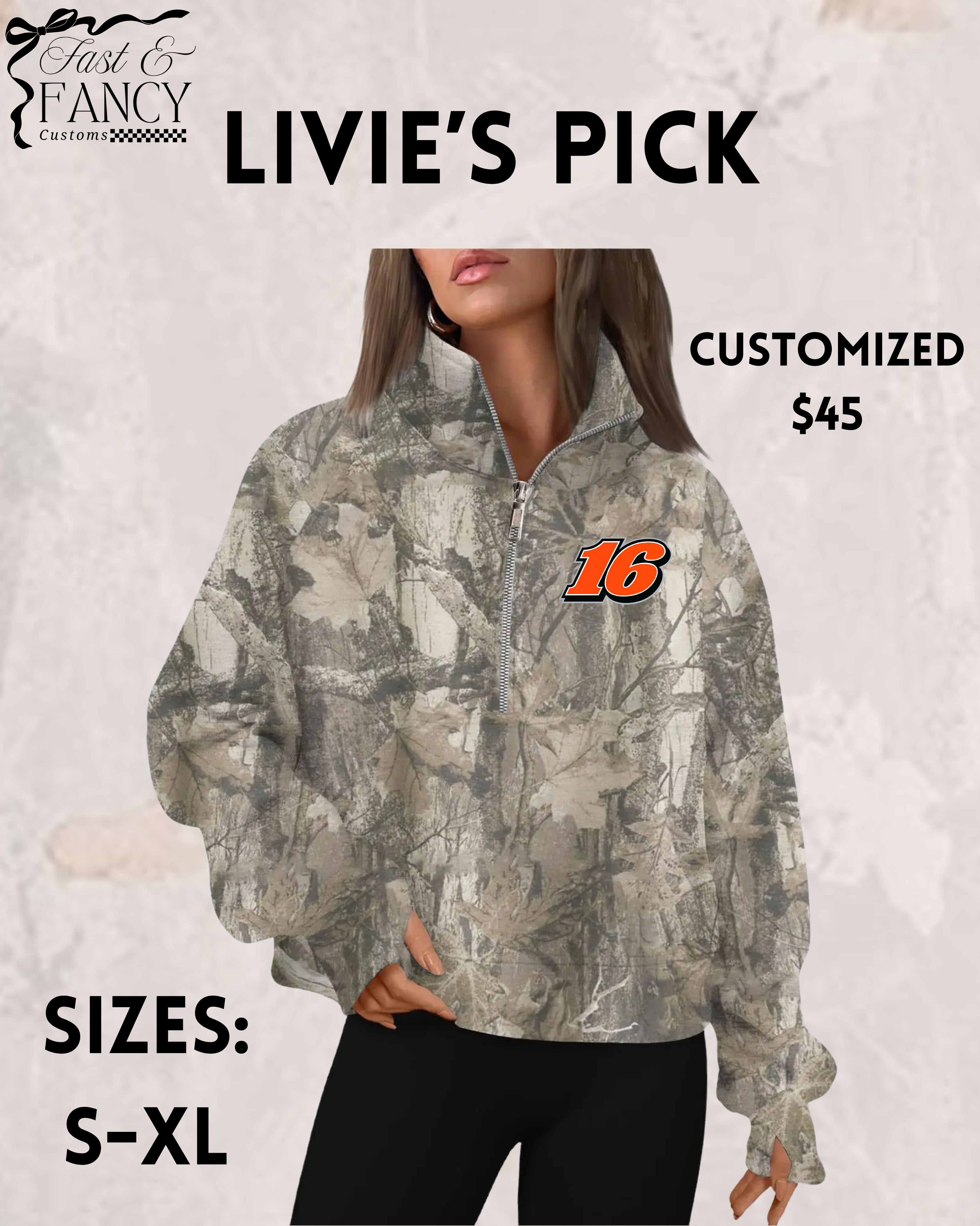 PRE ORDER- Camo Quarter Zip