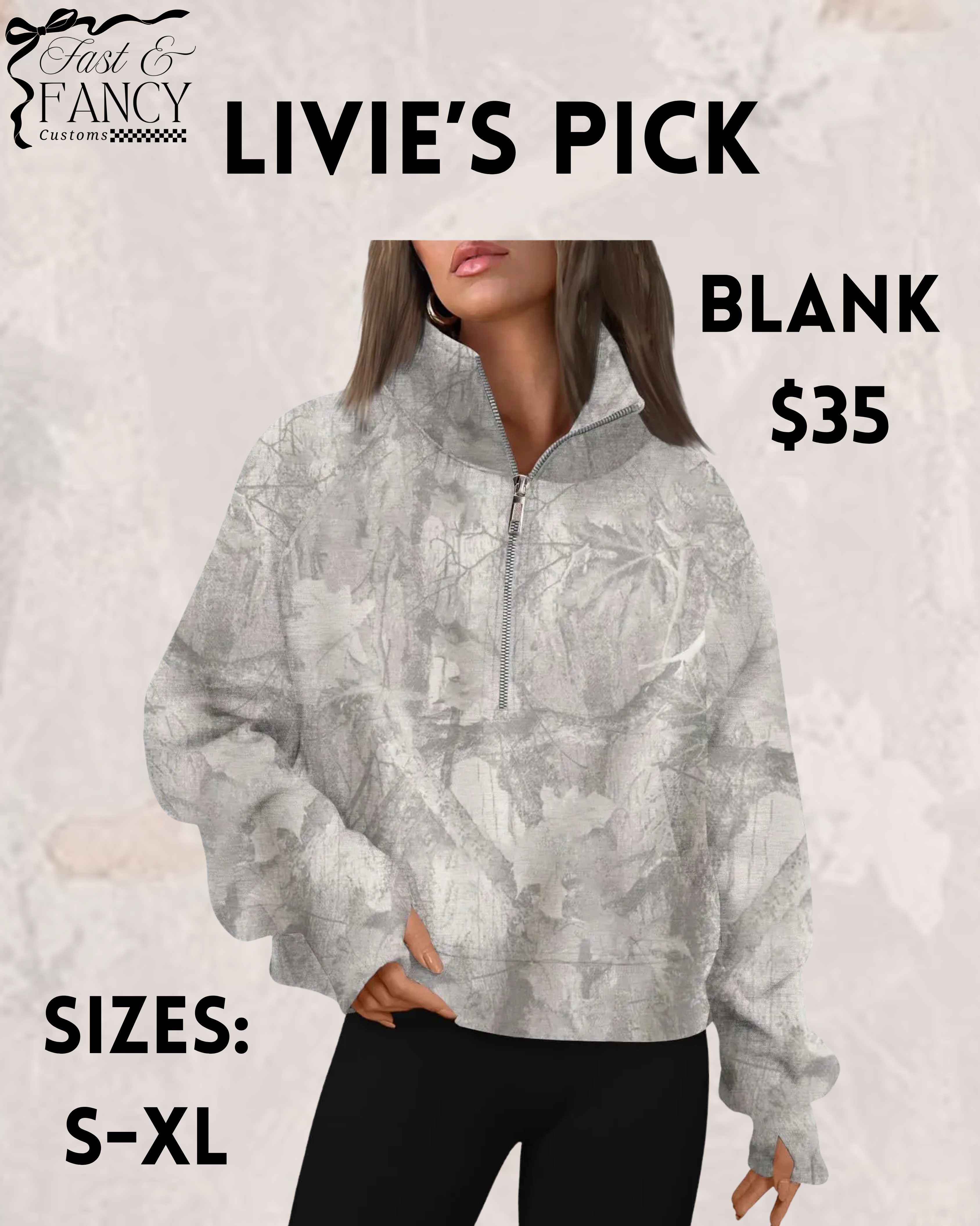 PRE ORDER- Camo Quarter Zip