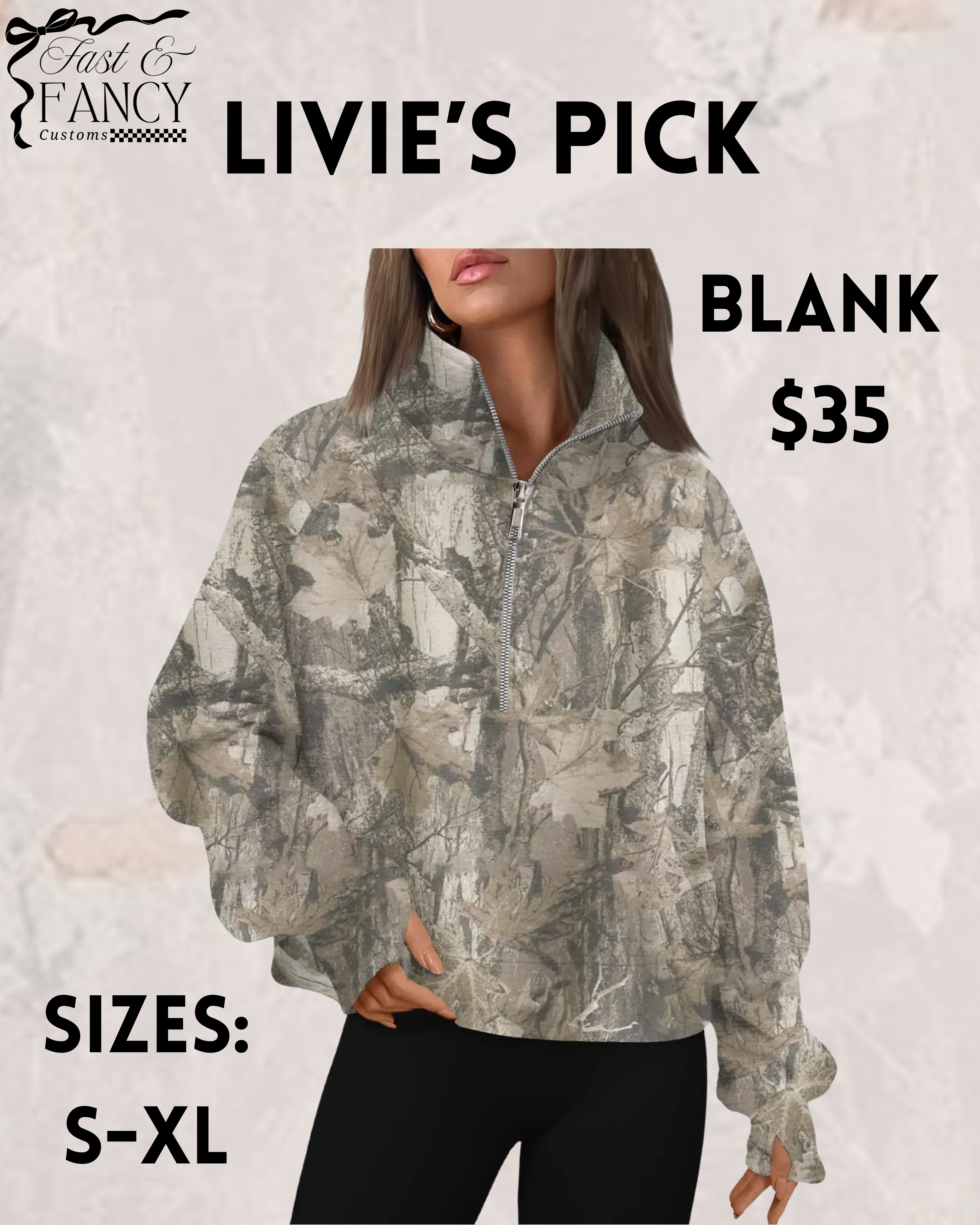 PRE ORDER- Camo Quarter Zip