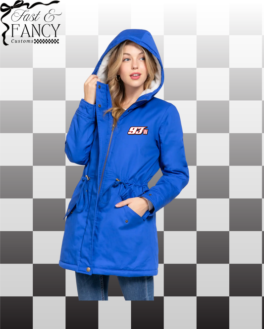 Fleece Lined Fur Hoodie Utility Jacket