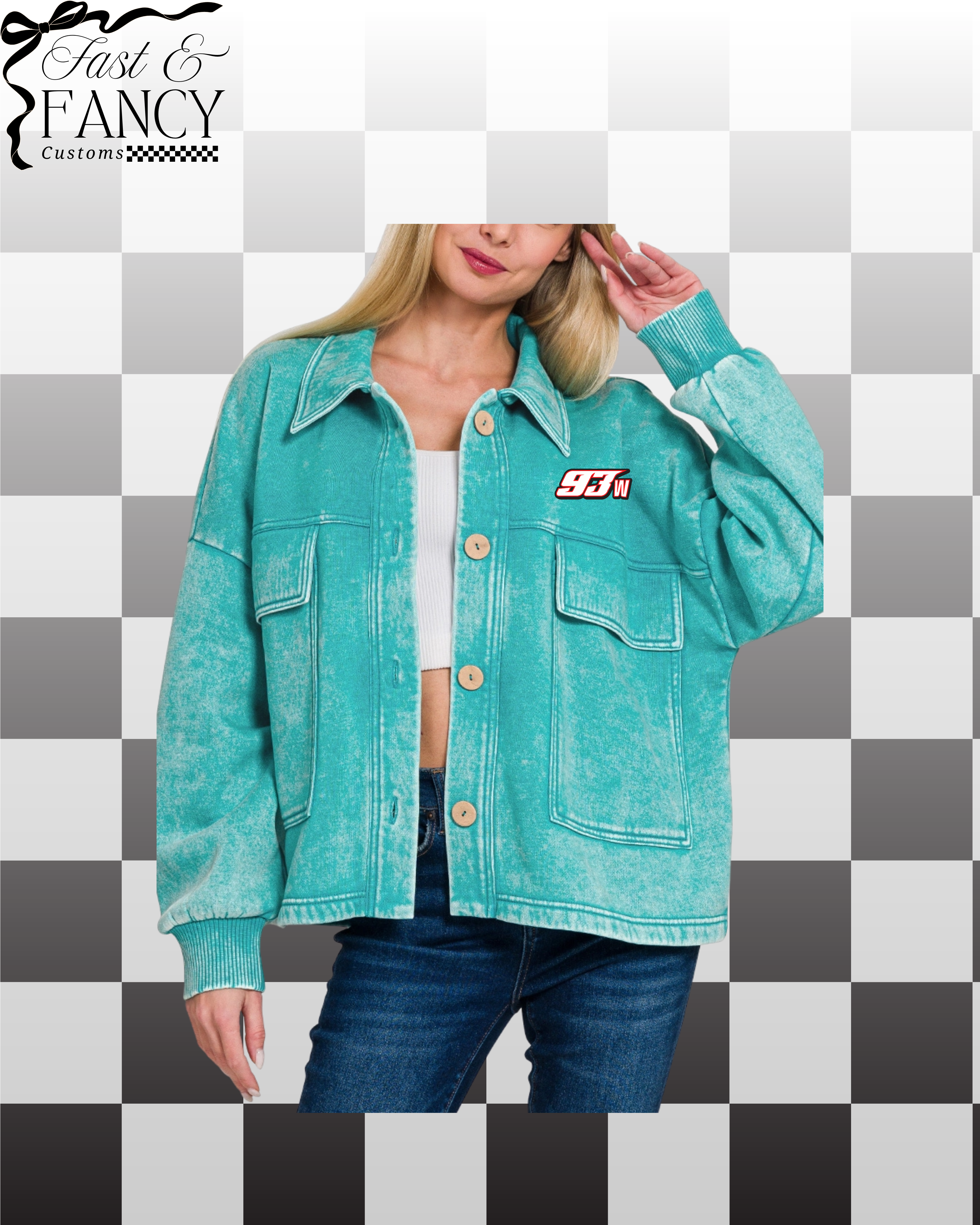 Acid Wash Fleece Cropped Shacket