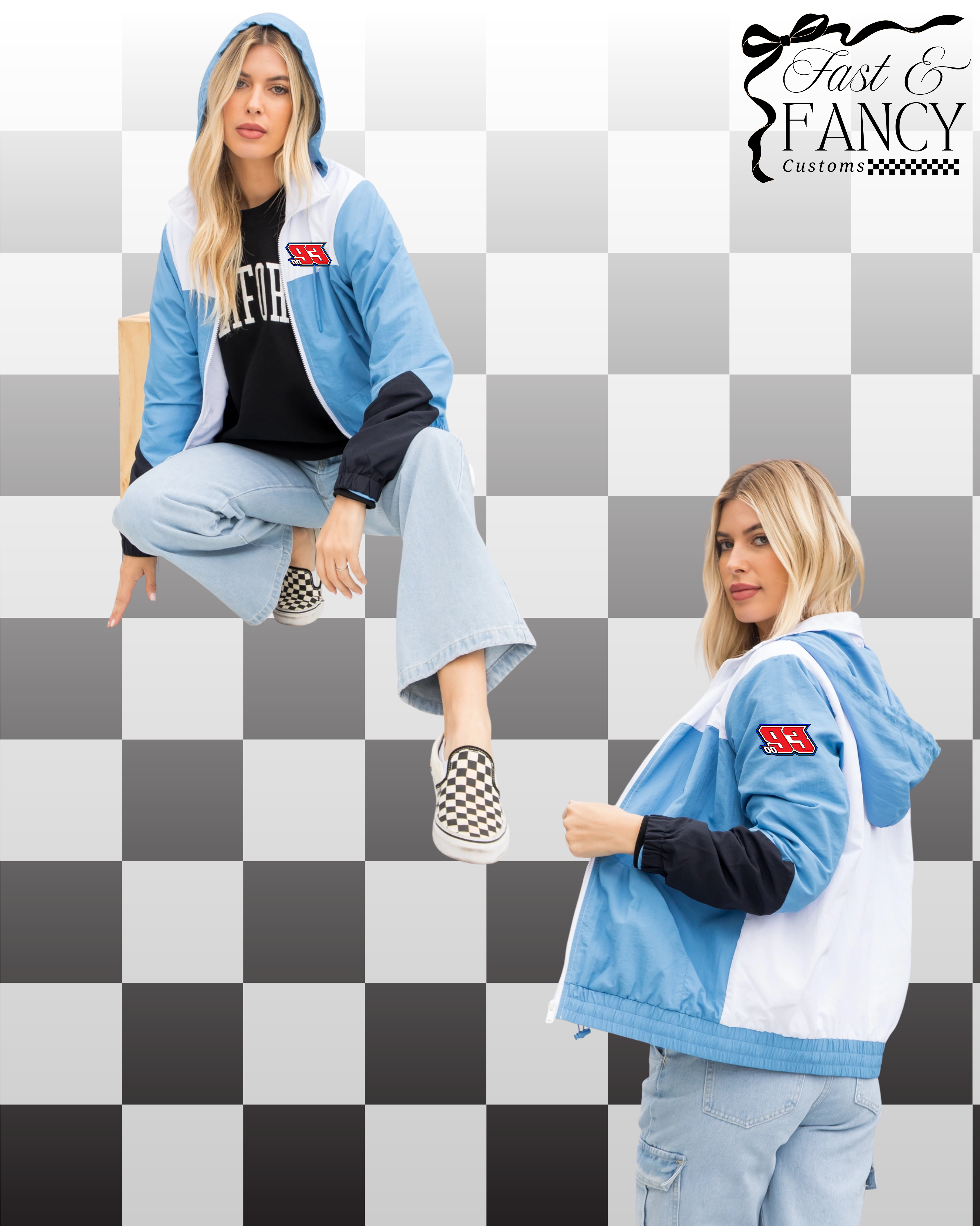 Dry Nylon Color Block Hoodie Windbreaker