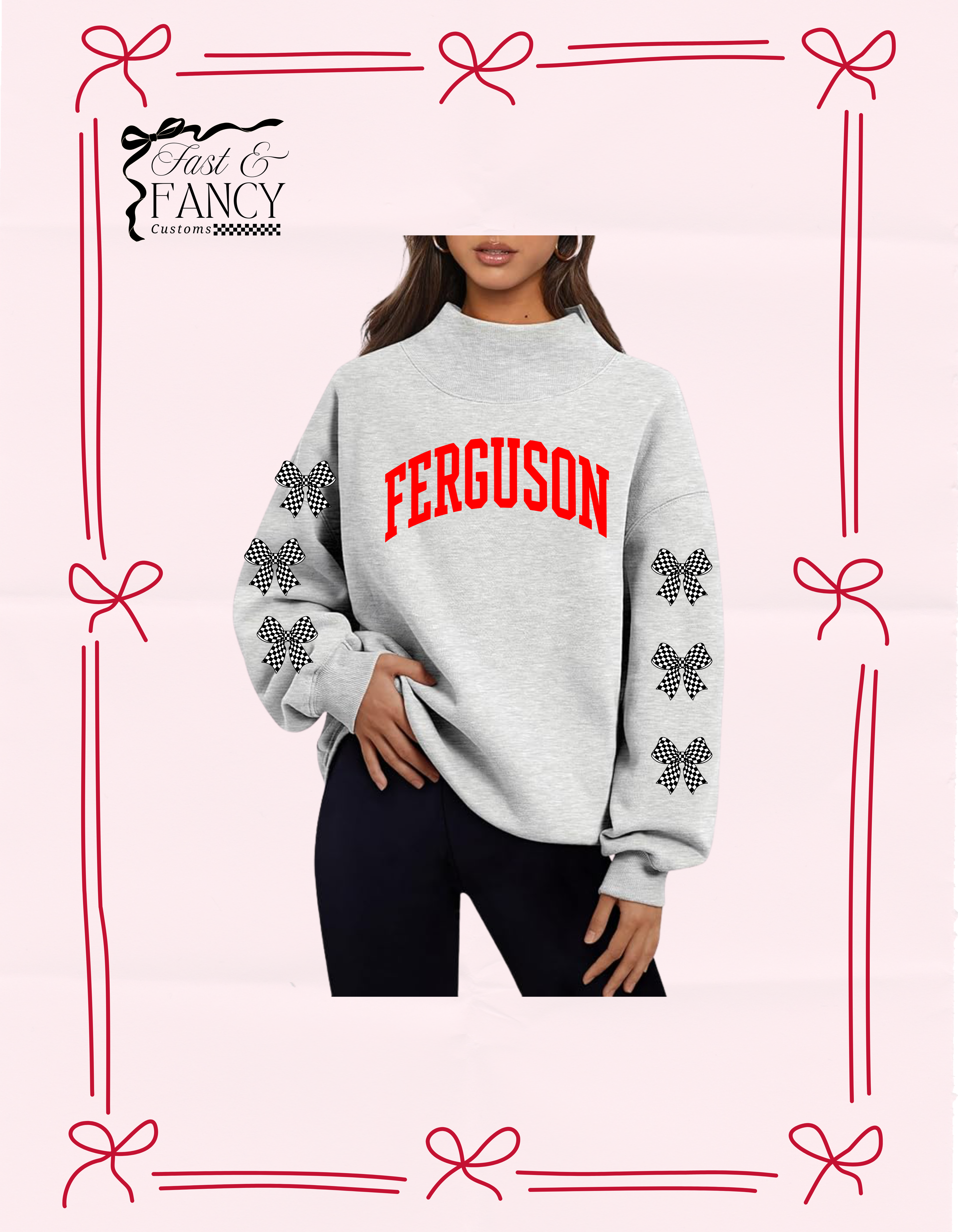 Grey Mockneck Bow Sleeve