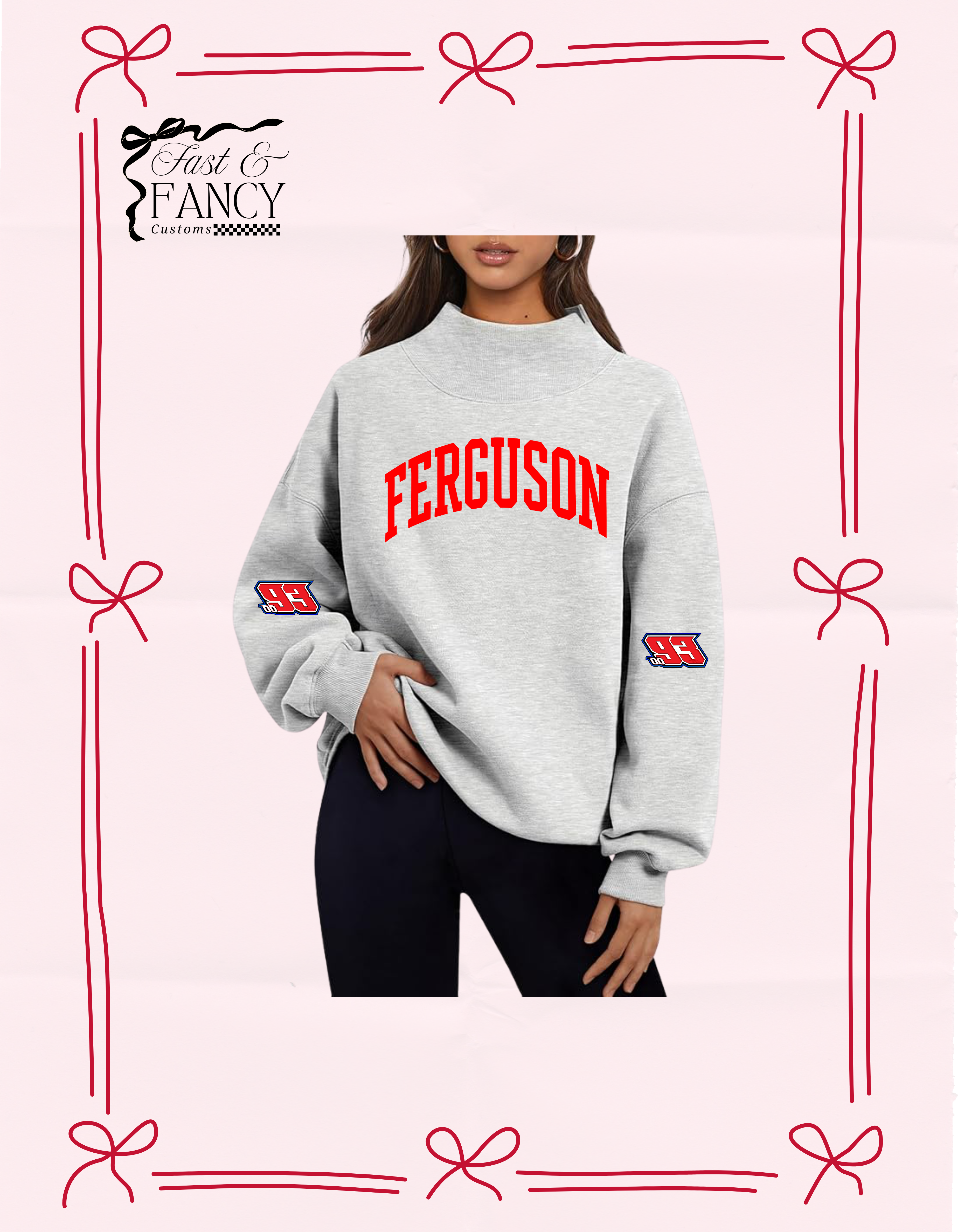 Grey Mockneck Number Sleeve