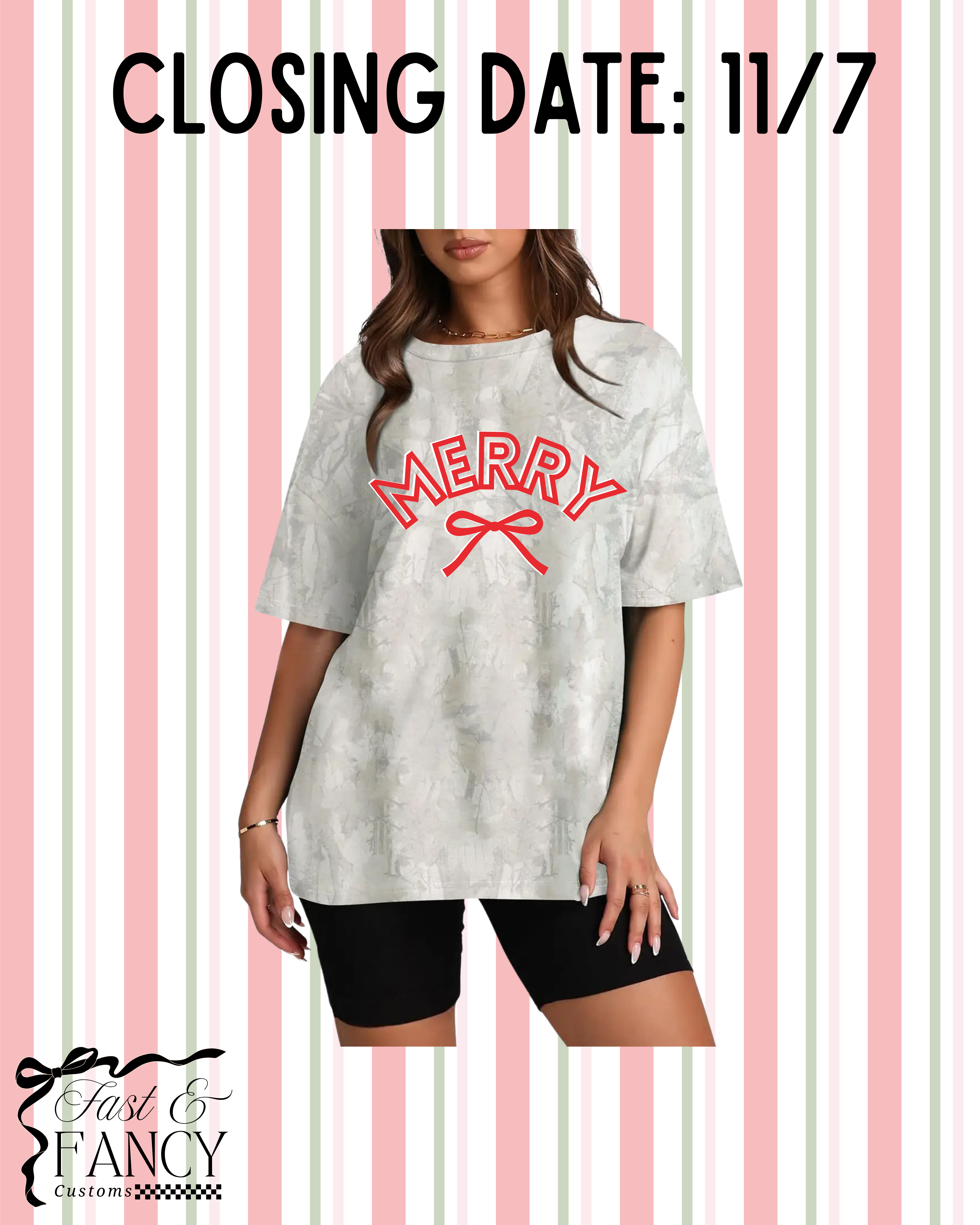 Oversized Christmas Light Camo Tshirt
