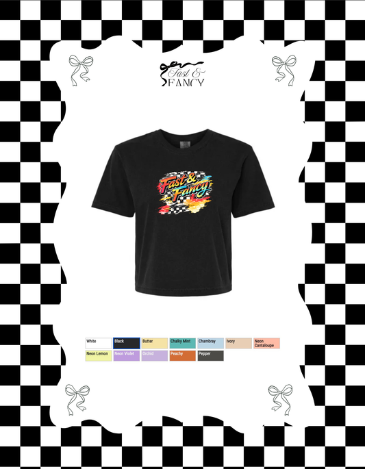 Comfort Color Fast & Fancy Cropped Boxy Tee (Choose Your Color Tee)