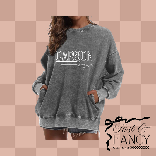 Grey Acid Wash Crewneck