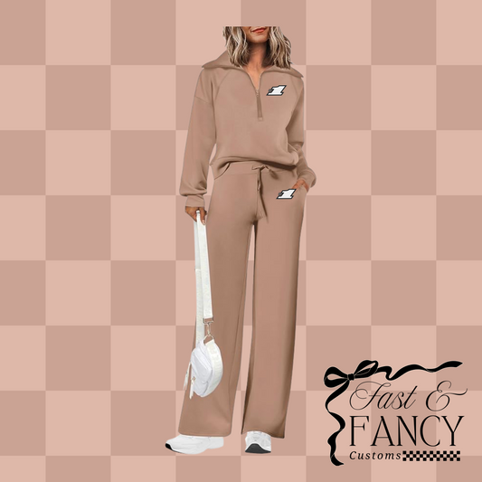 Tan Quarter Zip Set