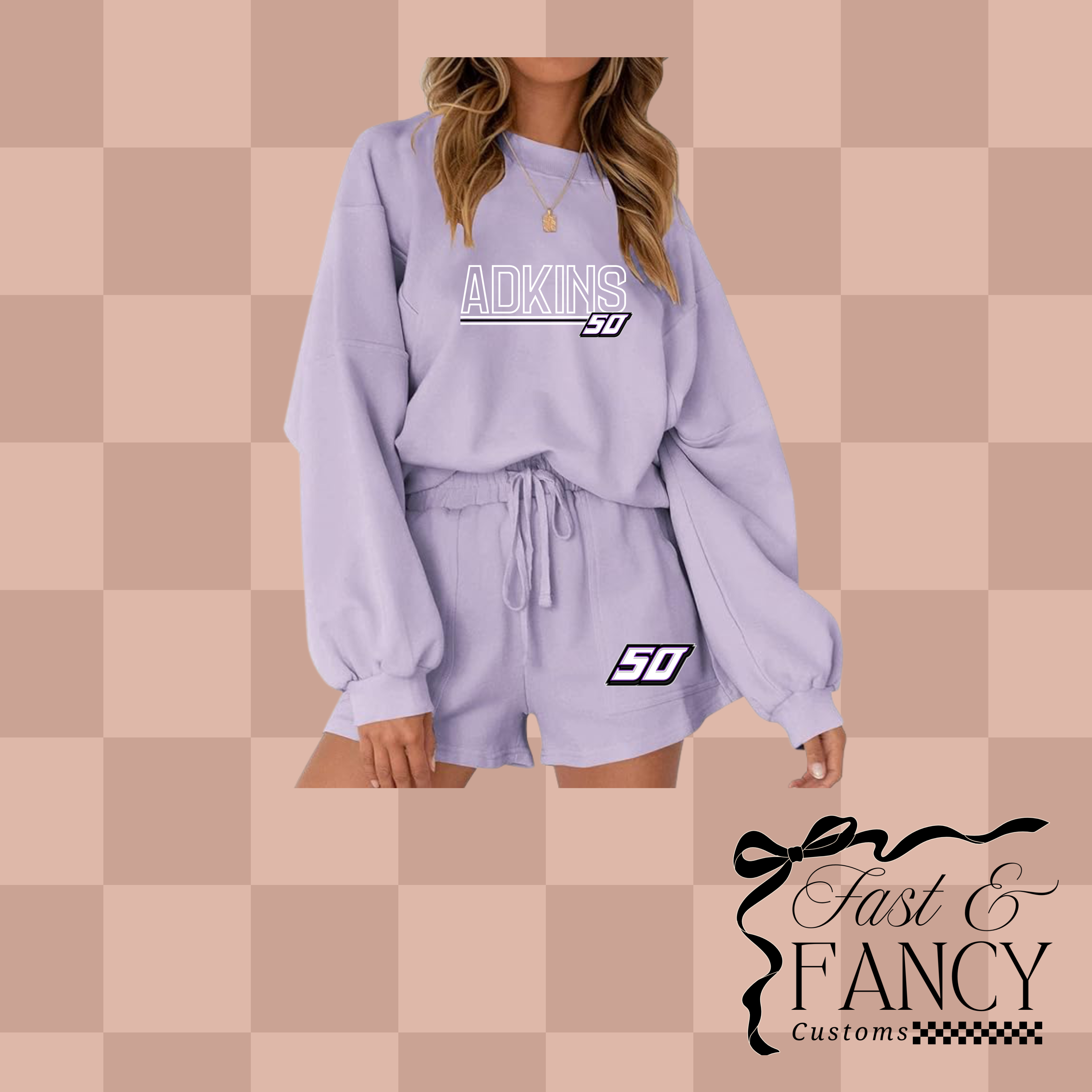 Purple Long Sleeve & Shorts Set