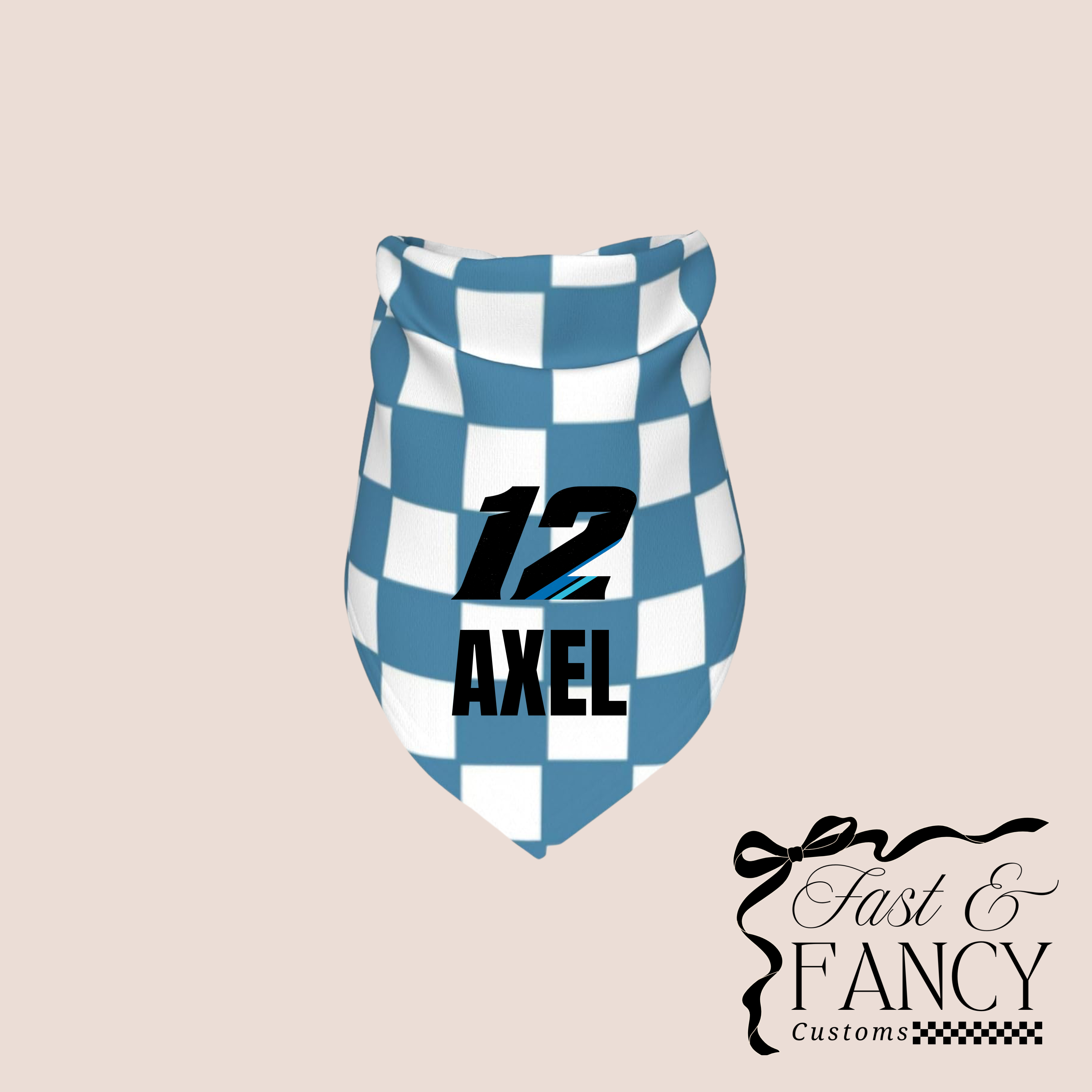 Blue Checkered Dog Bandana