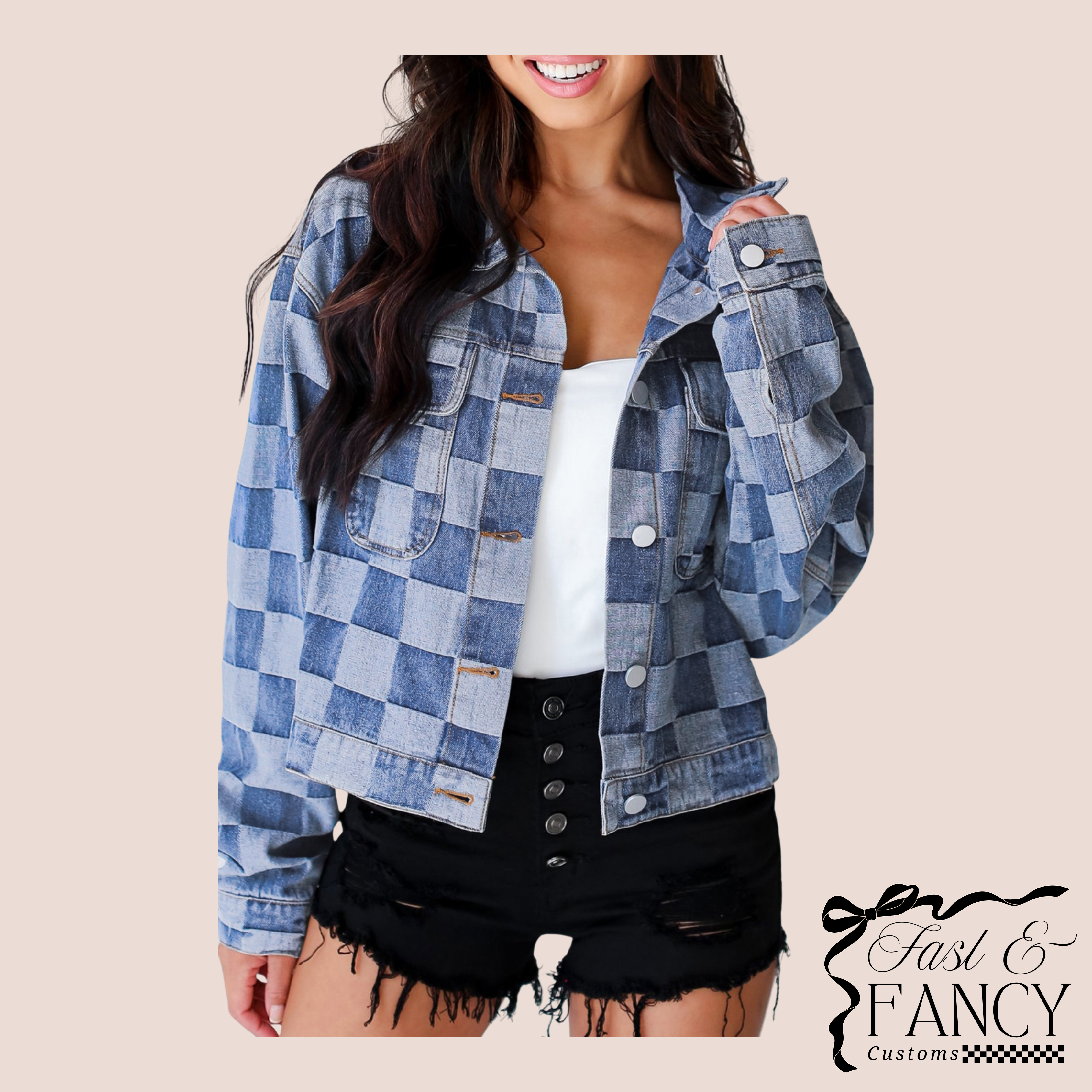Checkered Jean Jacket